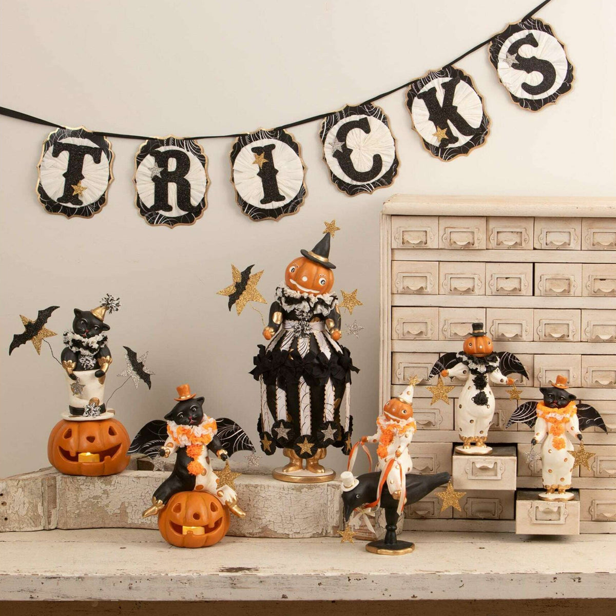 Clowning Cat on Jack | Halloween Decor | Bethany Lowe