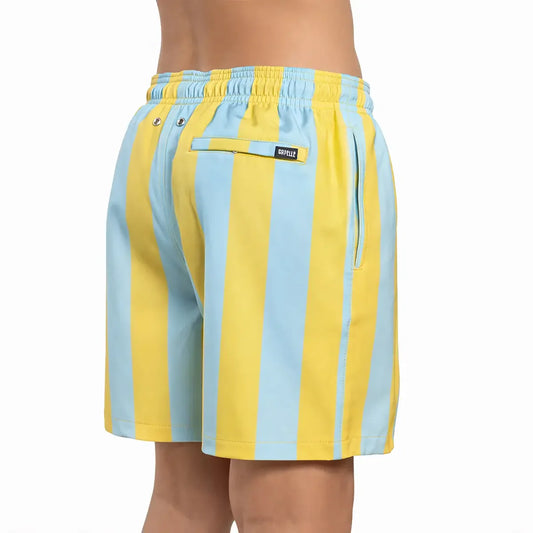 Boys Hybrid Swim & Play Shorts – Coastal Cabana - Sun and Sky