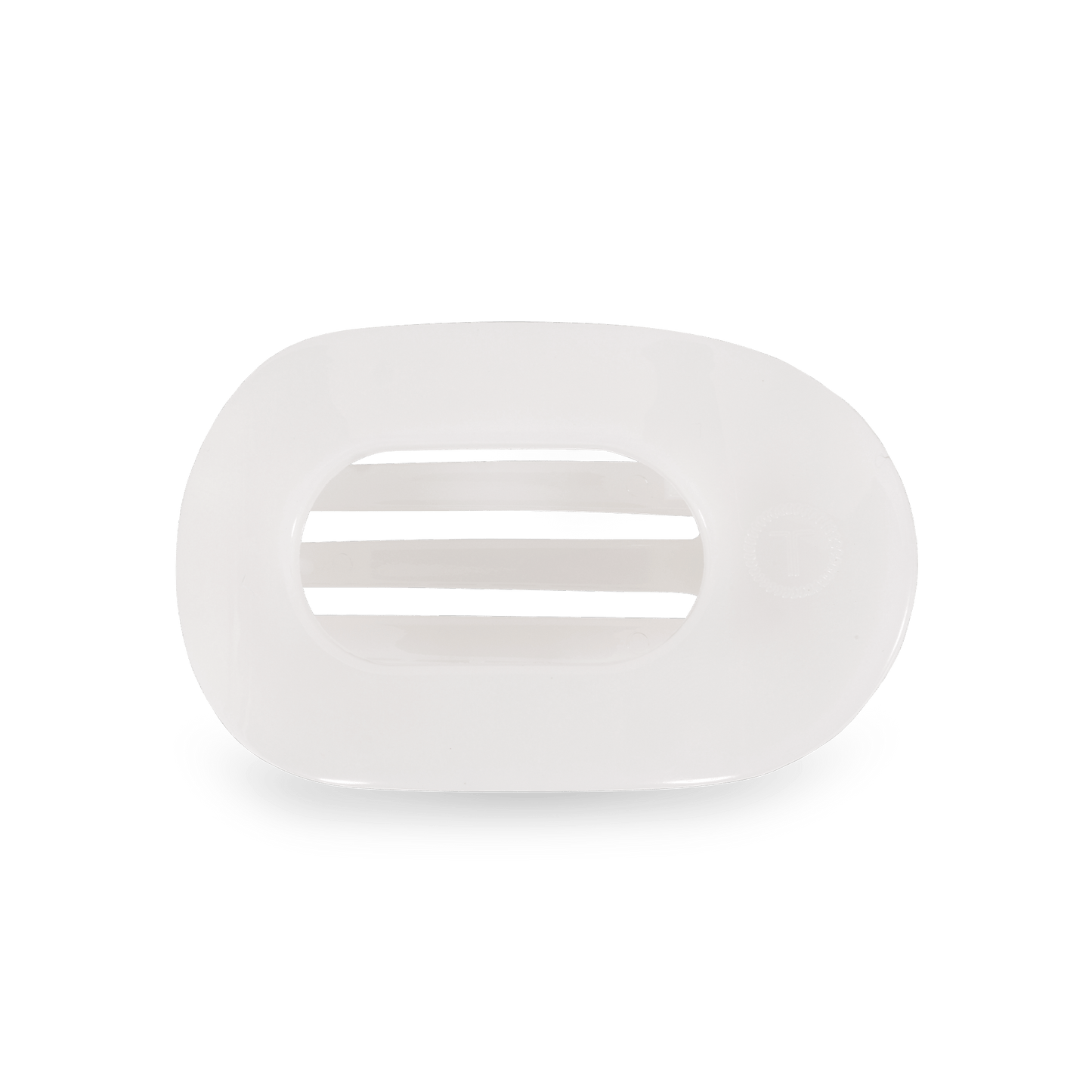 Coconut White Small Flat Round Hair Clip