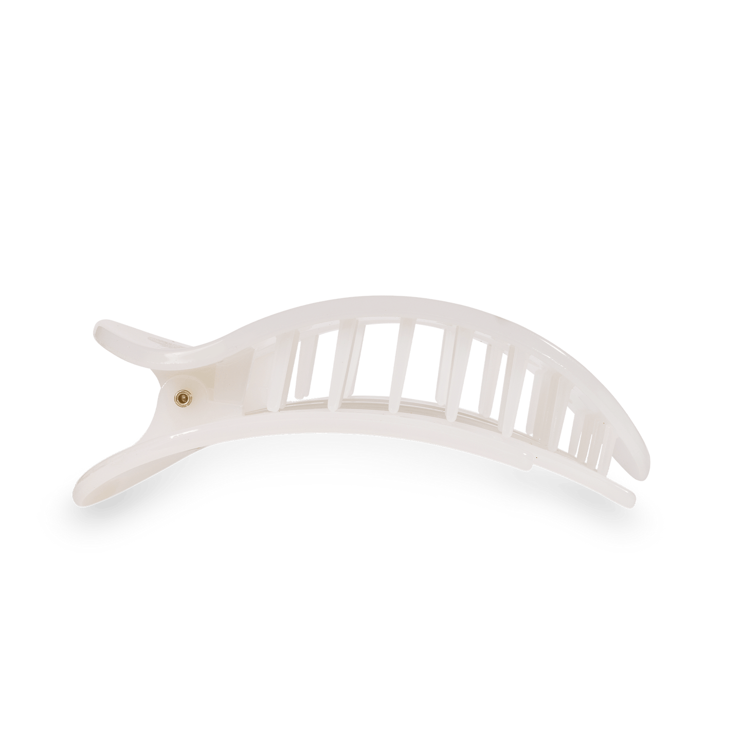 Coconut White Small Flat Round Hair Clip