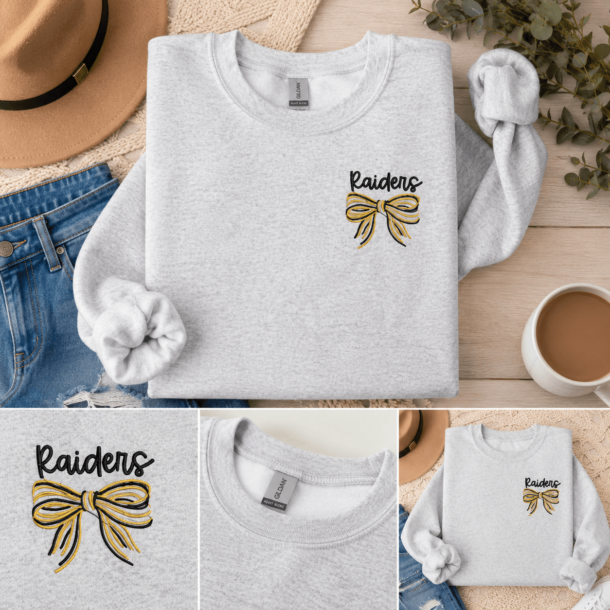 Custom Embroidered School Spirit Shirt with Bow