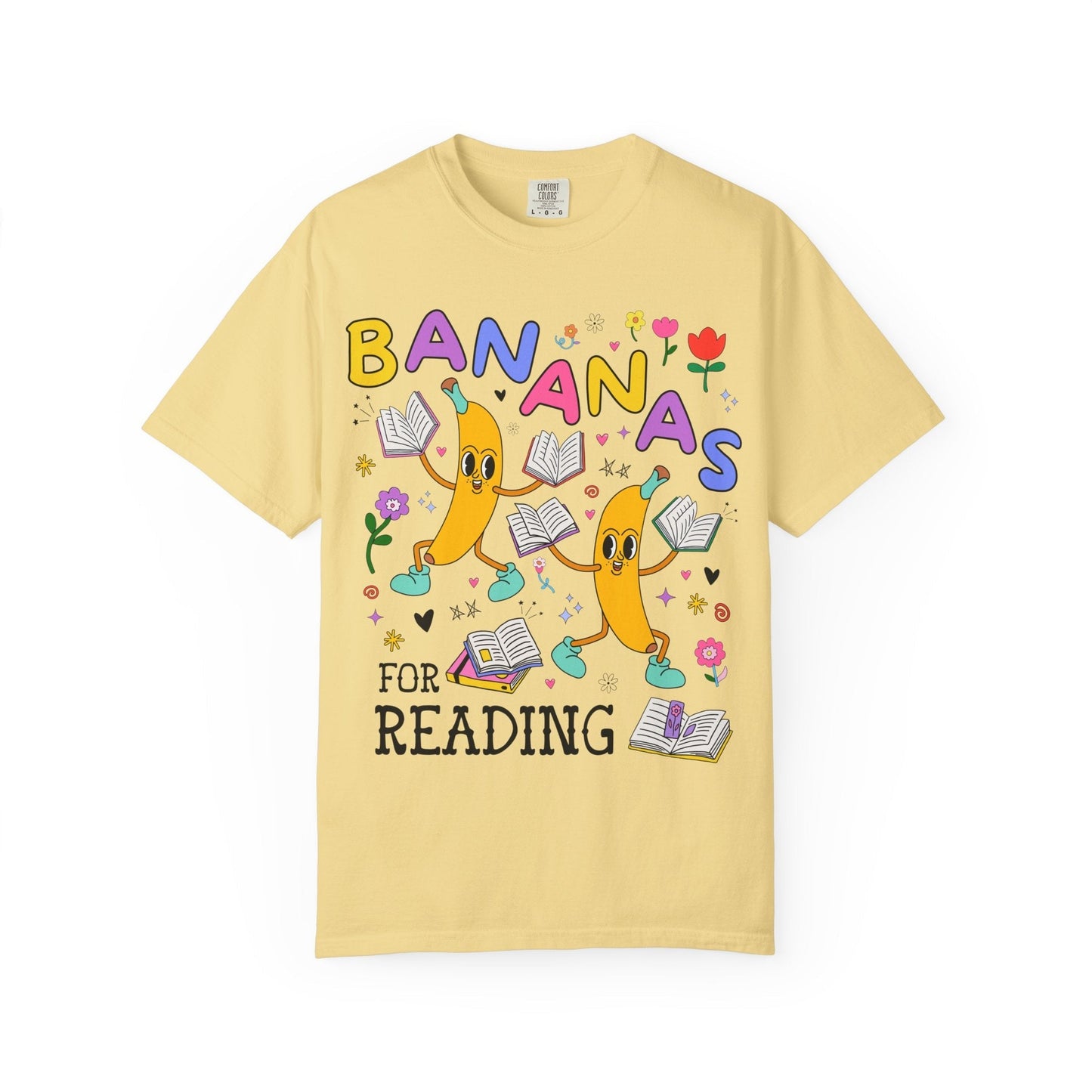 Colorful Bookworm Tee Shirt with Fruit