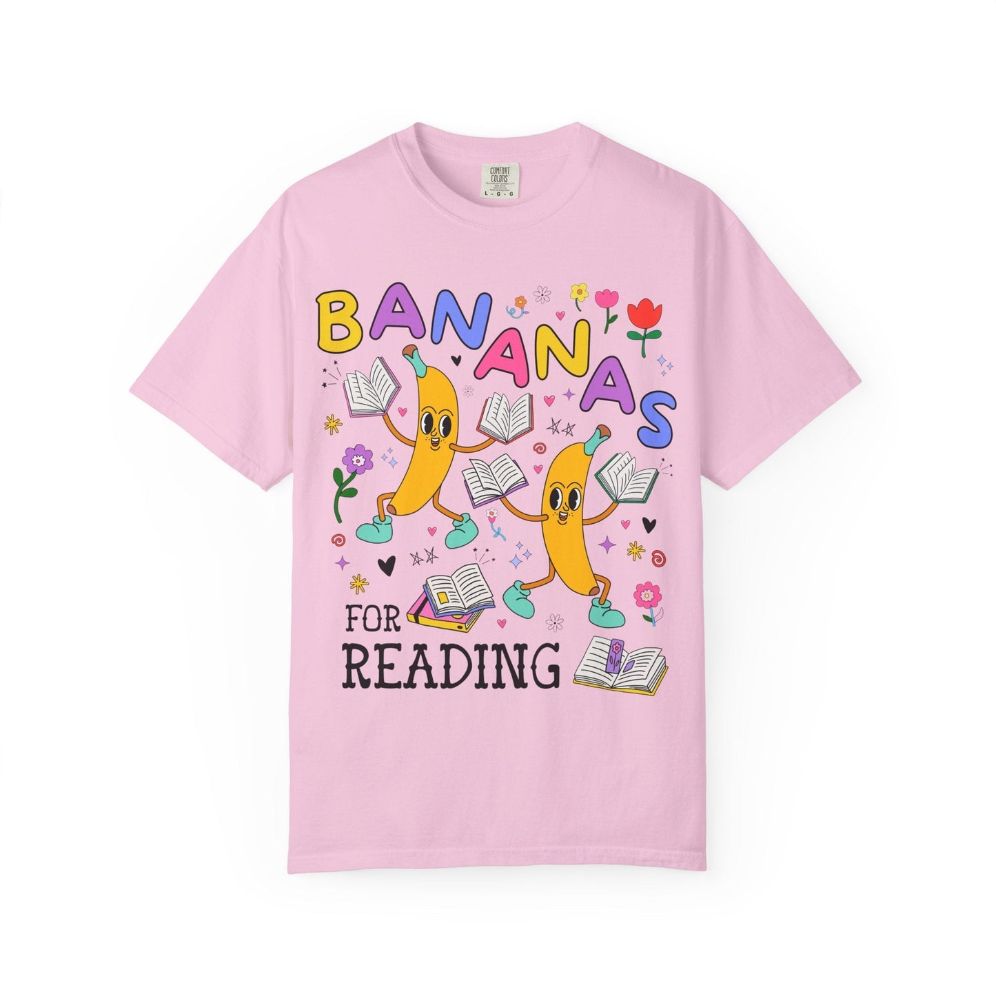 Colorful Bookworm Tee Shirt with Fruit