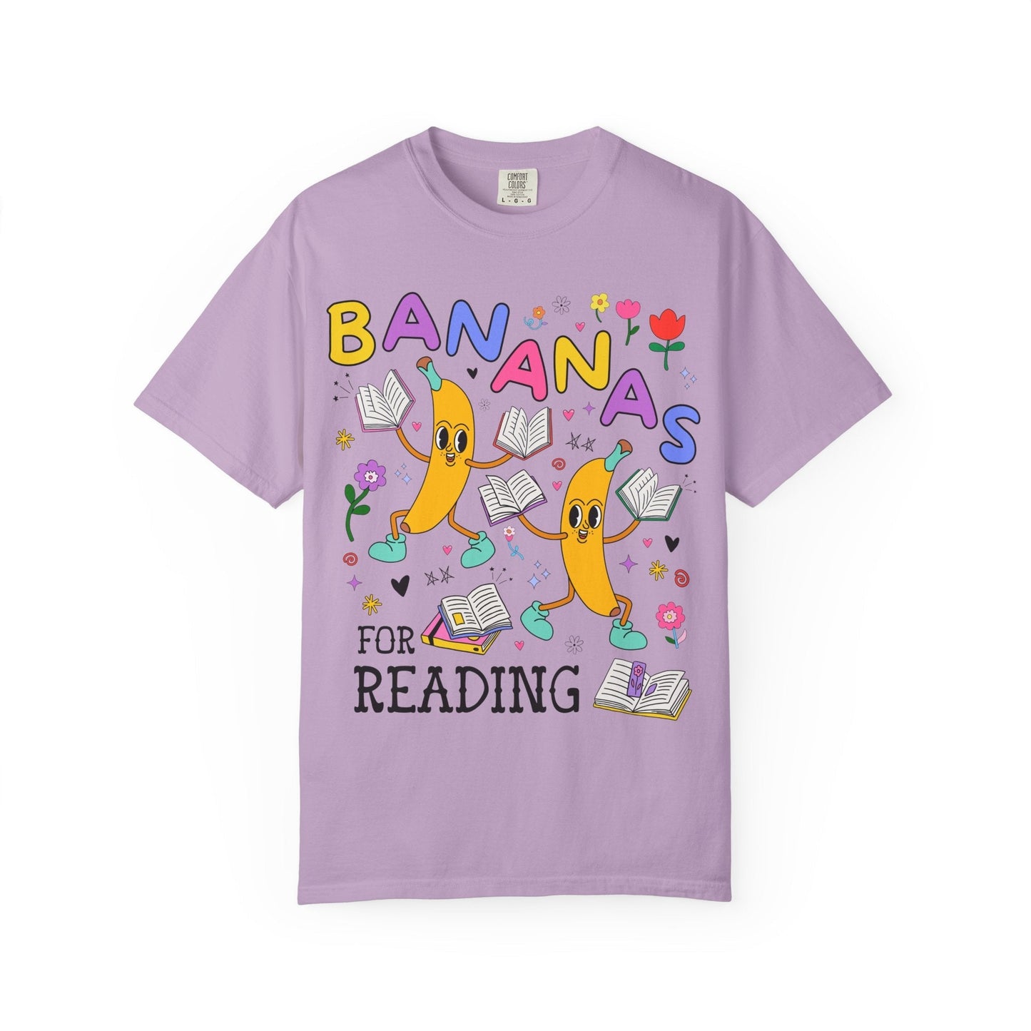 Colorful Bookworm Tee Shirt with Fruit