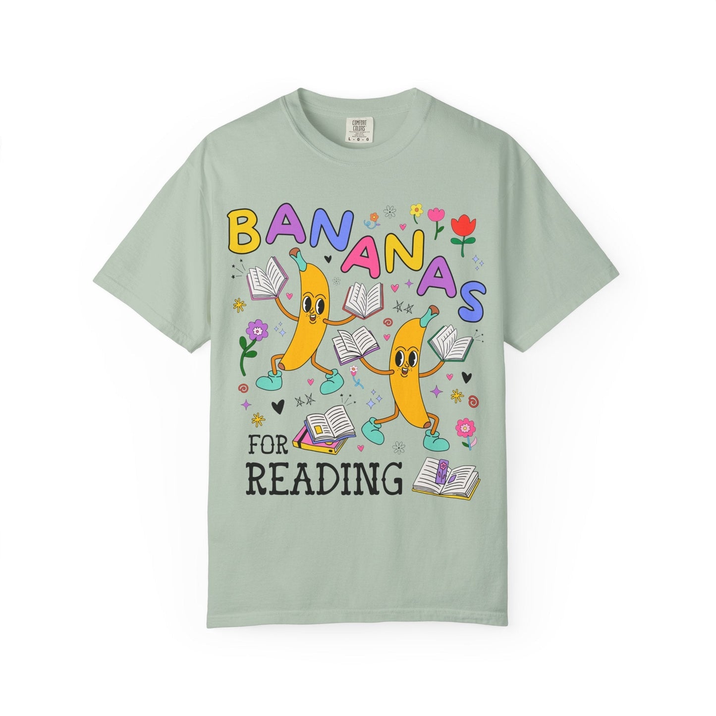 Colorful Bookworm Tee Shirt with Fruit
