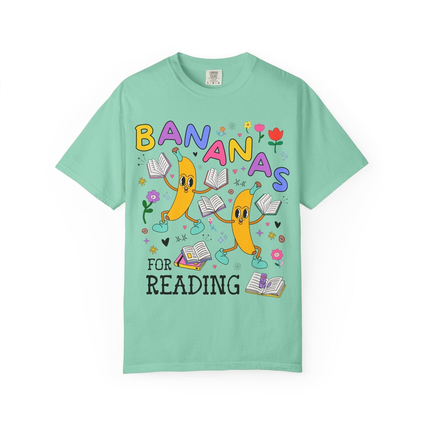Colorful Bookworm Tee Shirt with Fruit