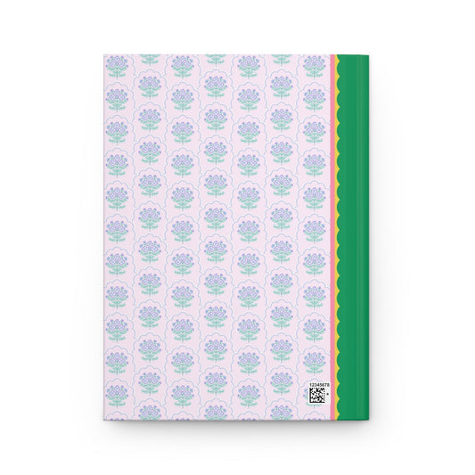 Colorful Floral Notebook with Initial for Best Friend or Sister, Cute Striped Floral Journal with Heart, Cute Retro Notebook with Letter: S