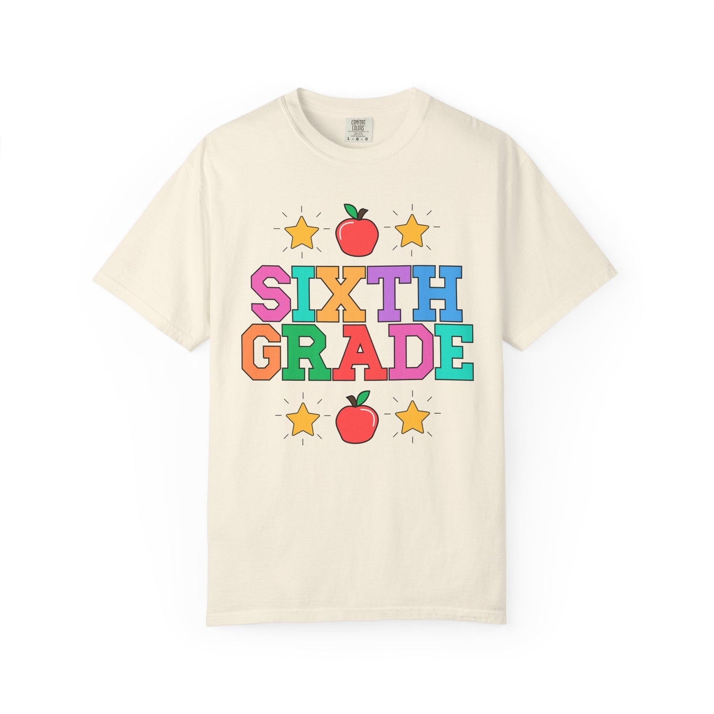 Colorful Sixth Grade Teacher Tee