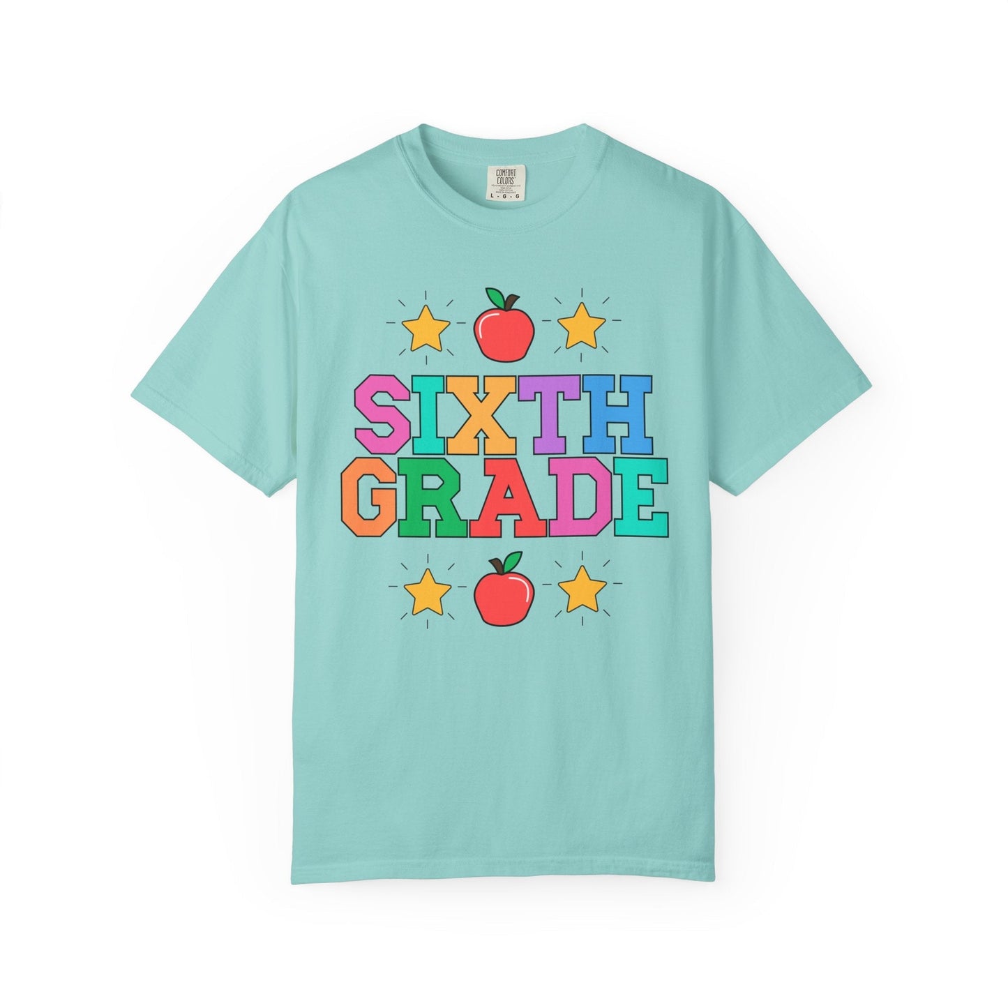 Colorful Sixth Grade Teacher Tee