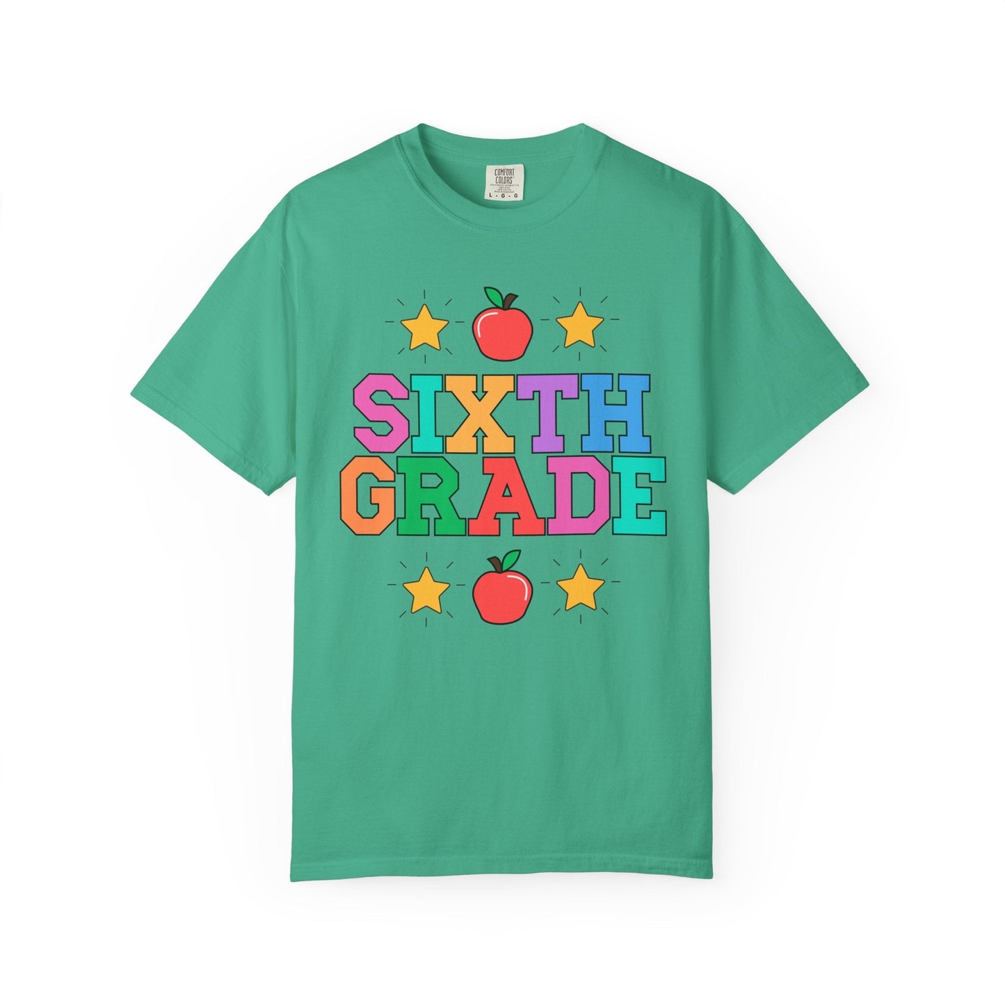 Colorful Sixth Grade Teacher Tee