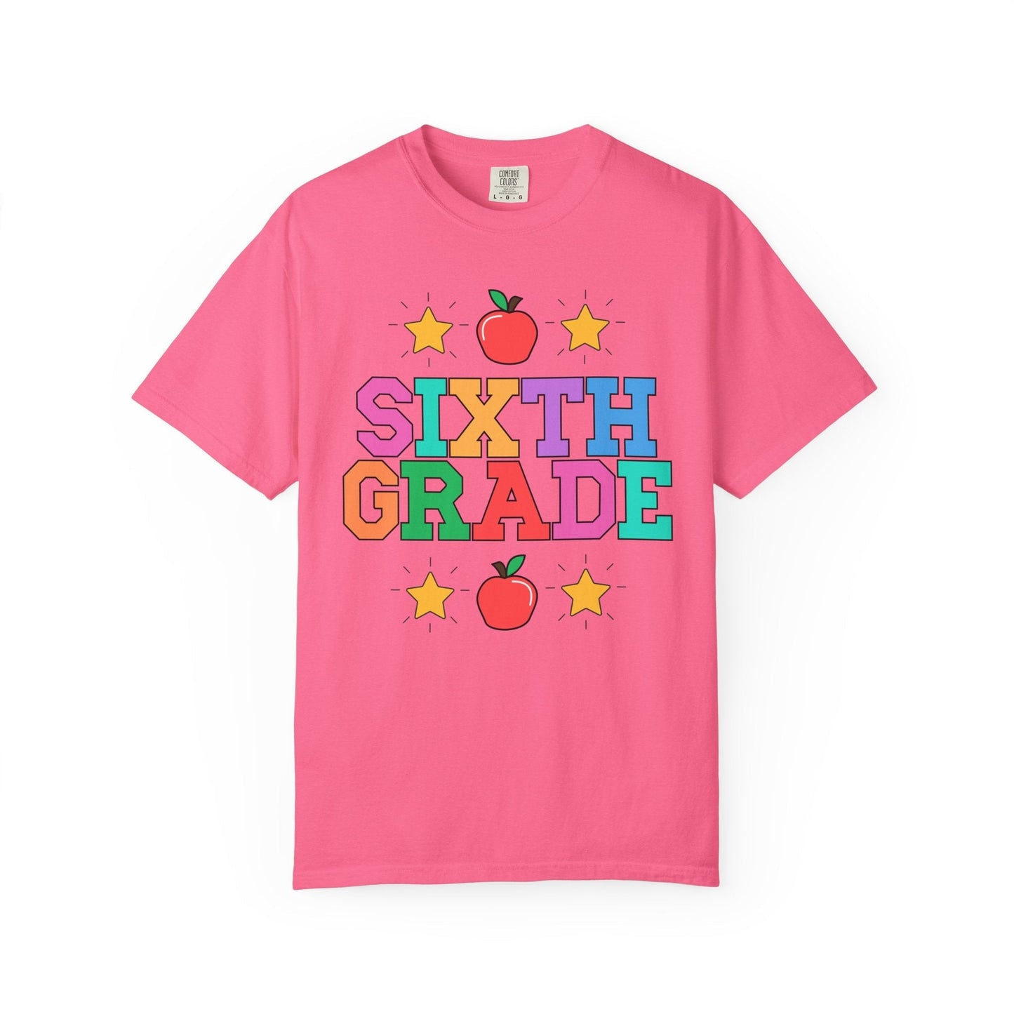 Colorful Sixth Grade Teacher Tee
