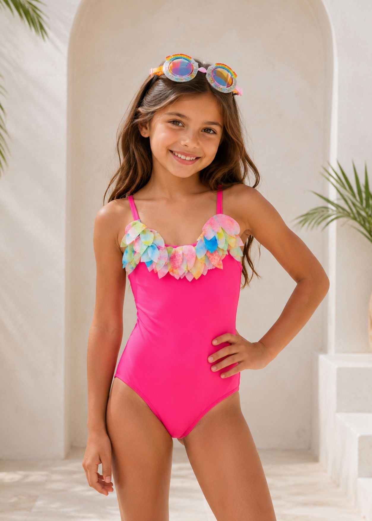 Citrus Bloom One Piece Swimsuit for Girls