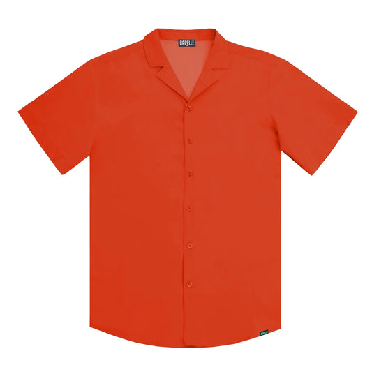 Men’s Short Sleeve Tailored Fit Button-Down Shirt – Coral