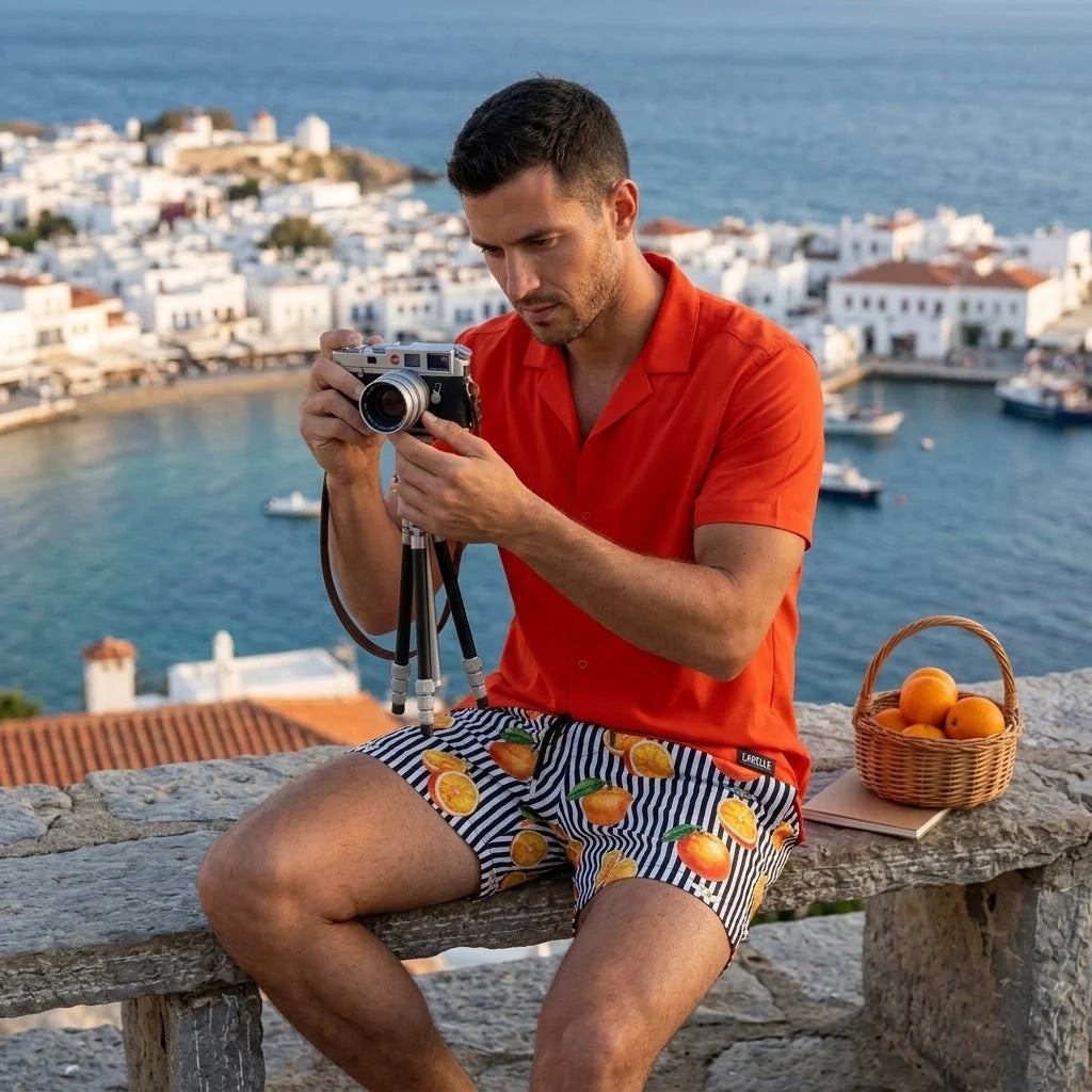 Men’s Short Sleeve Tailored Fit Button-Down Shirt – Coral