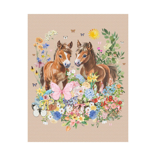 Cottagecore Horse Print