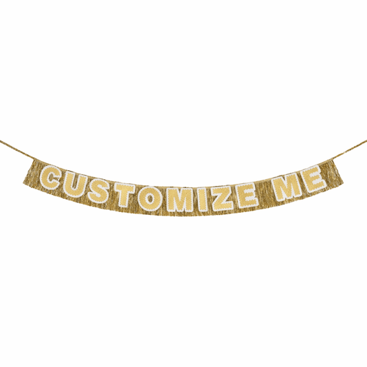 Customizable Gold Fringe Reusable Party Banner