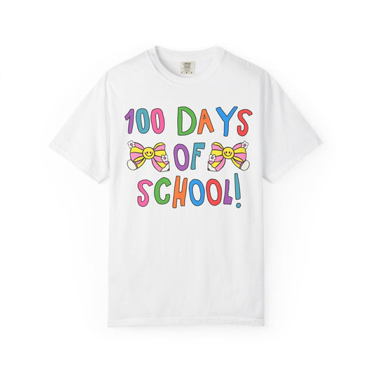 Cute 100 Days of School Tee Shirt with Bows