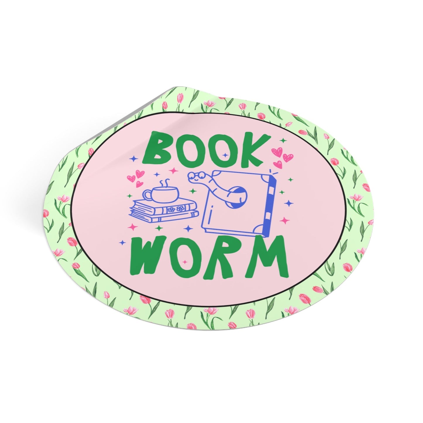 Cute Bookworm Sticker