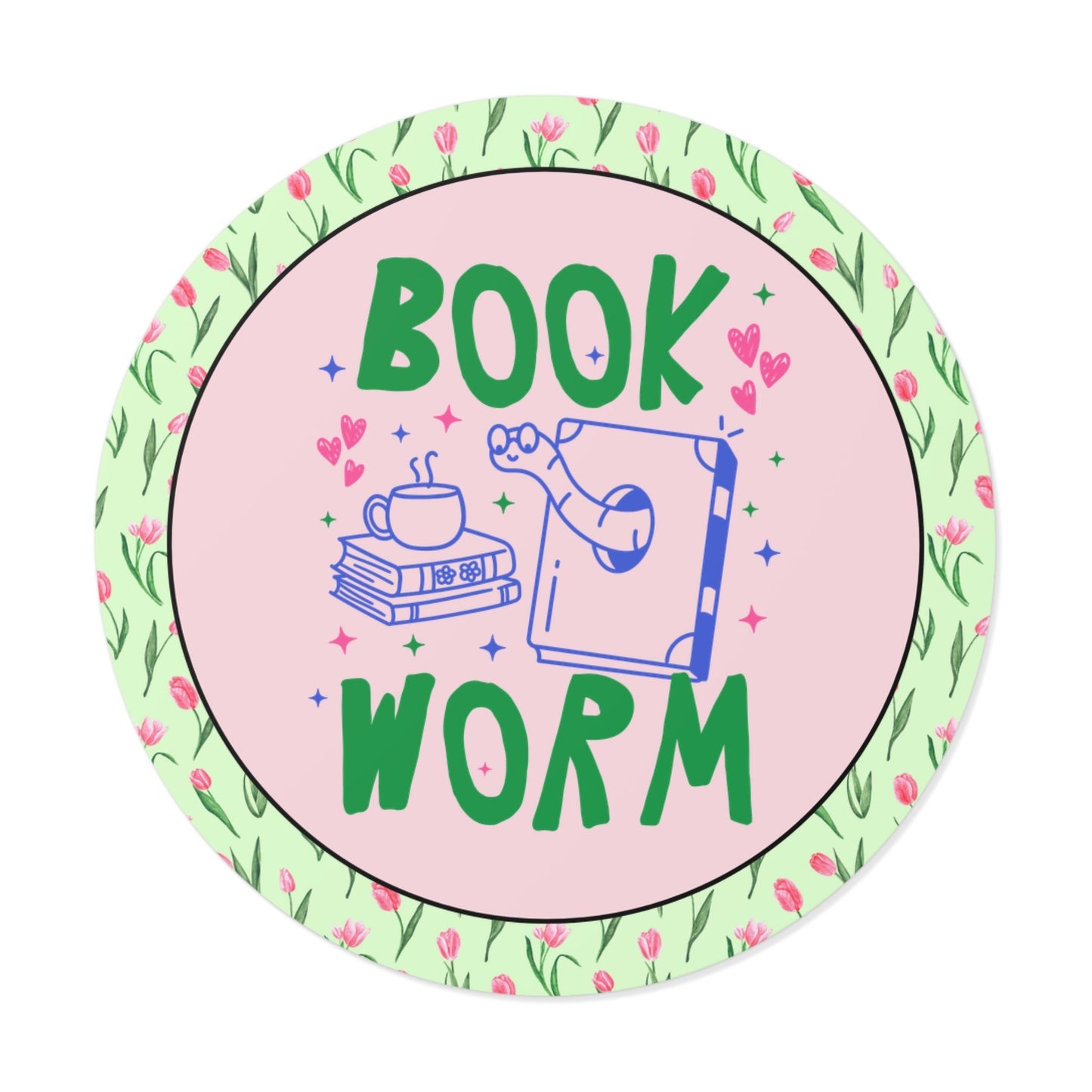 Cute Bookworm Sticker