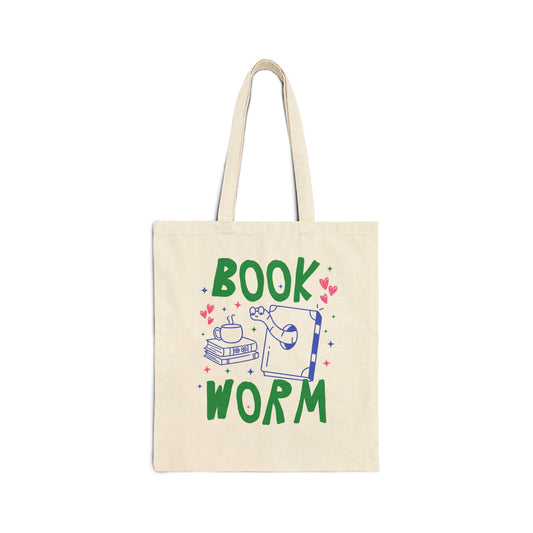 Cute Bookworm Tote Bag