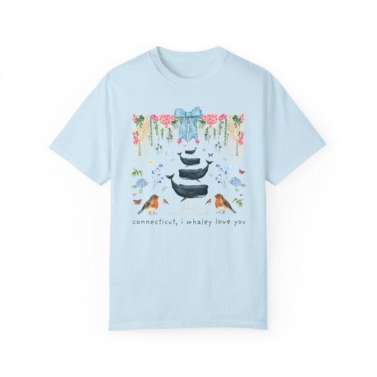 Cute Connecticut Tee Shirt with Flowers
