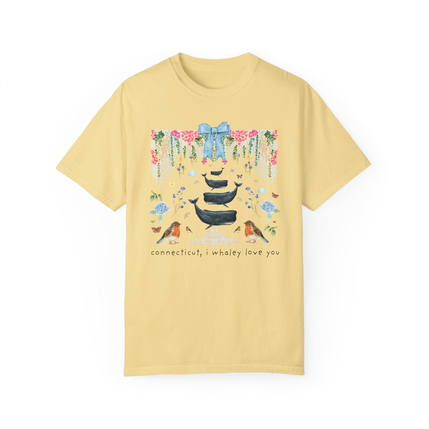 Cute Connecticut Tee Shirt with Flowers