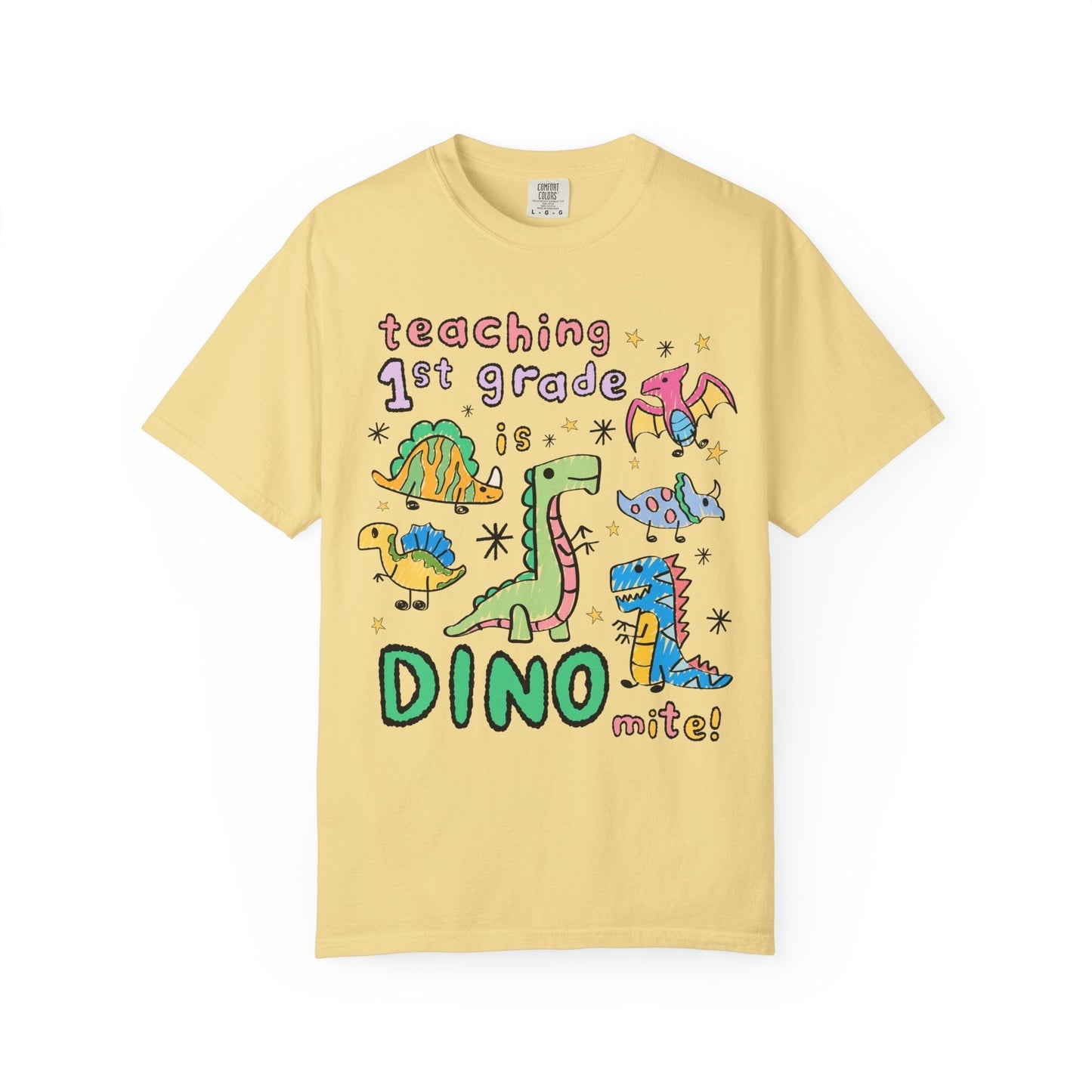 First Grade Teacher Dinosaur Tee