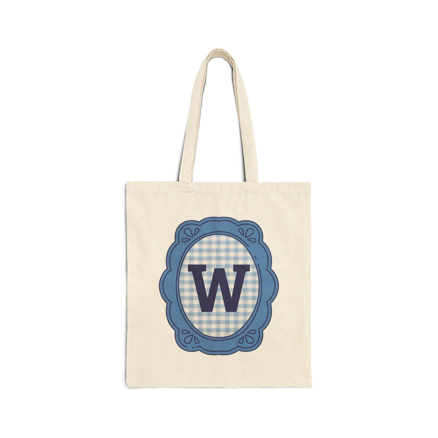 Cute Initial Tote Bag for Daughter, Gingham Birthday Present for Niece, Cousin or Sister, Pretty Matching Bachelorette Tote for Bridesmaid W