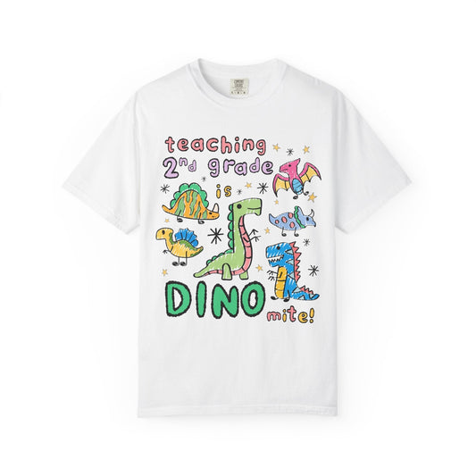 Second Grade Teacher Dinosaur Tee