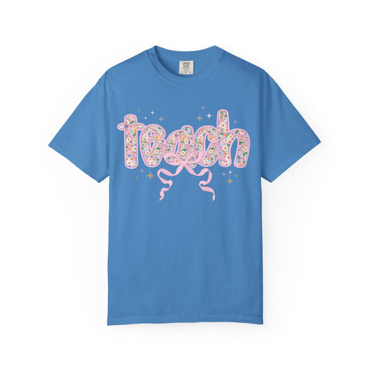 Cute Teacher Gift: Floral Teach Tee