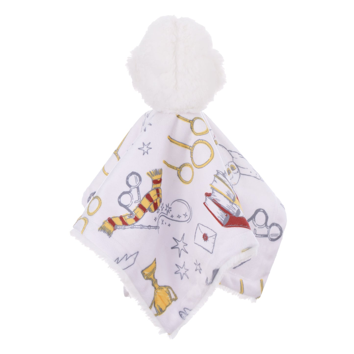 NoJo Warner Bros Harry Potter Hedwig Owl White, Gold and Red Super Soft Security Baby Blanket