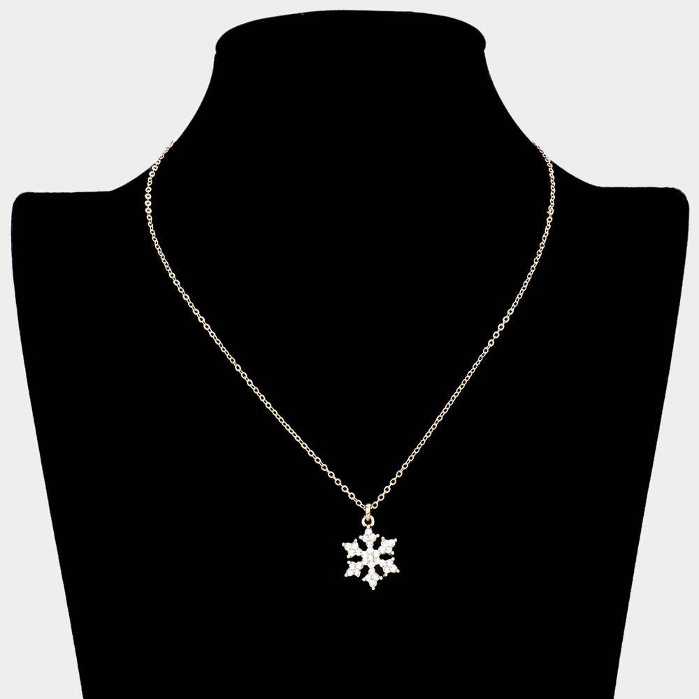 Crystal Snowflake Pendant Necklace