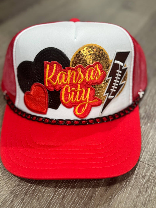 Kansas City Script Football Trucker Hat
