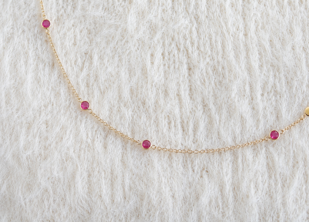 July Birthstone Bracelet:  Ruby