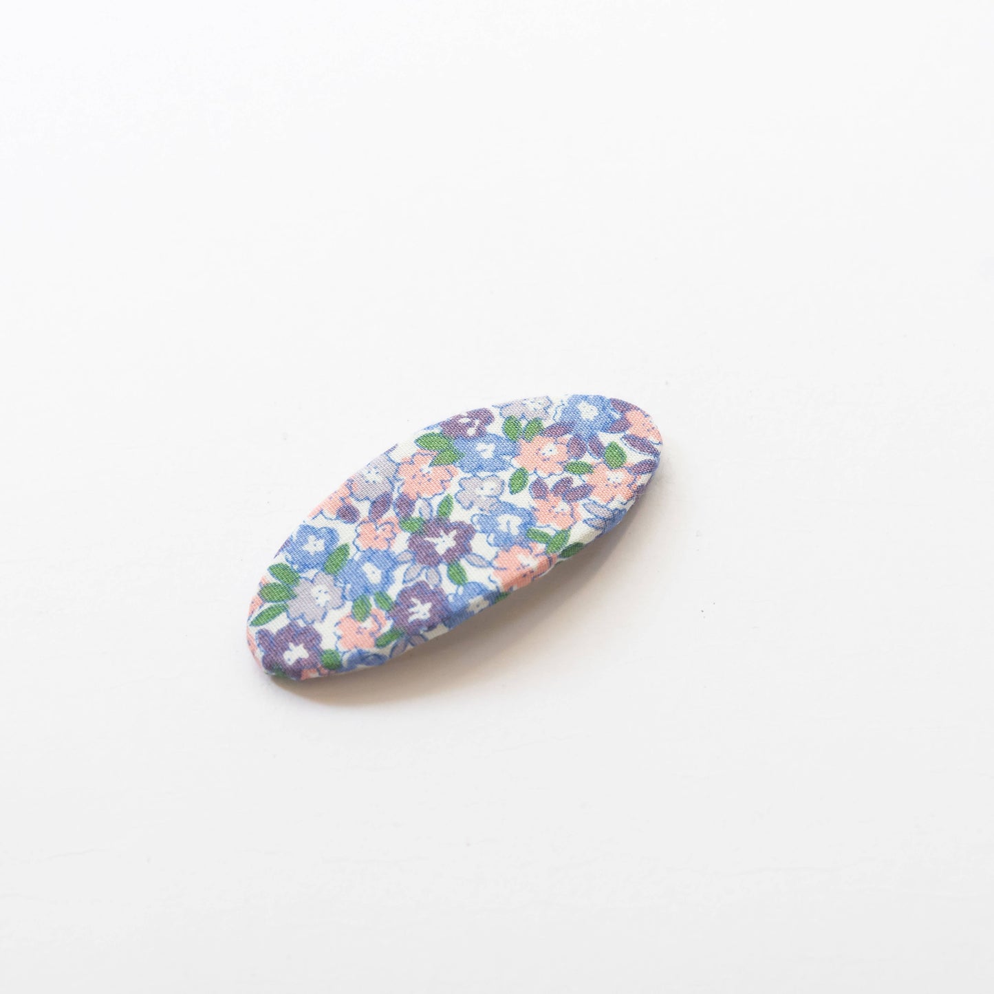 Oval Embroidered Floral Snap Hair Clips | Dusty Purple