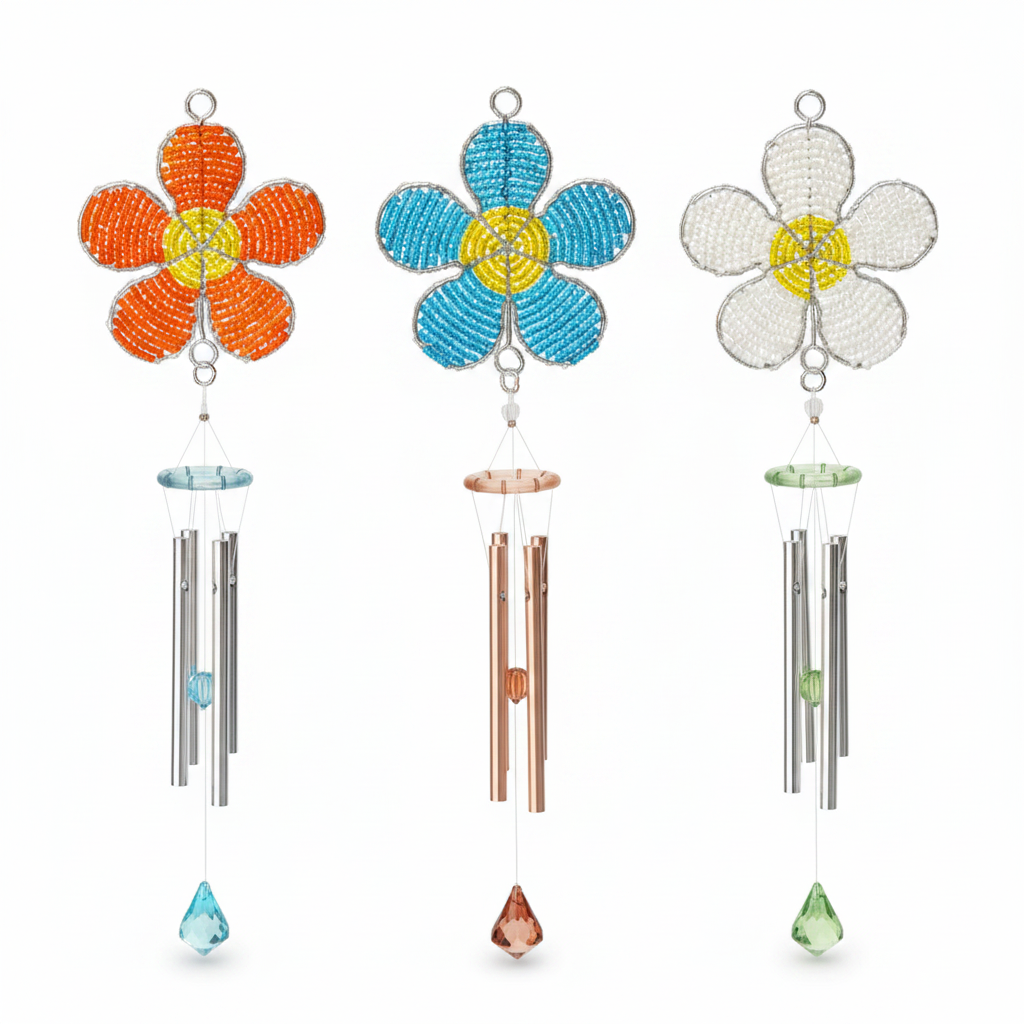 Daisy Wind Chime, Sm Asst  (Set of 3)