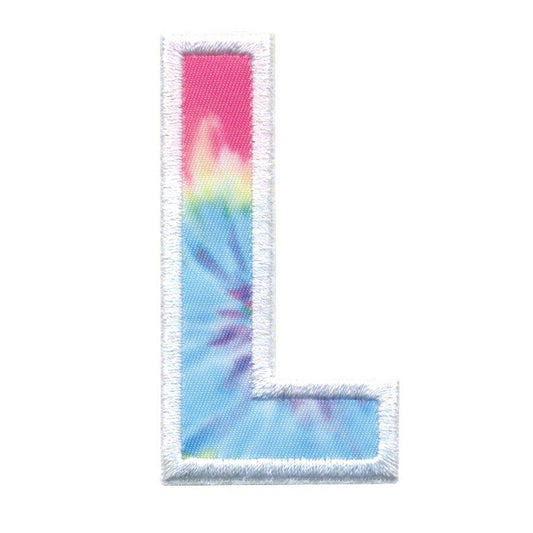 L INITIAL TIE DYE STICKER PATCH