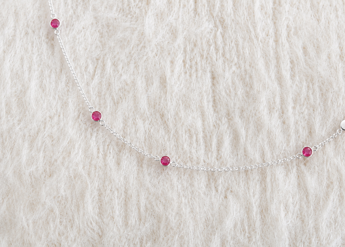 July Birthstone Bracelet:  Ruby