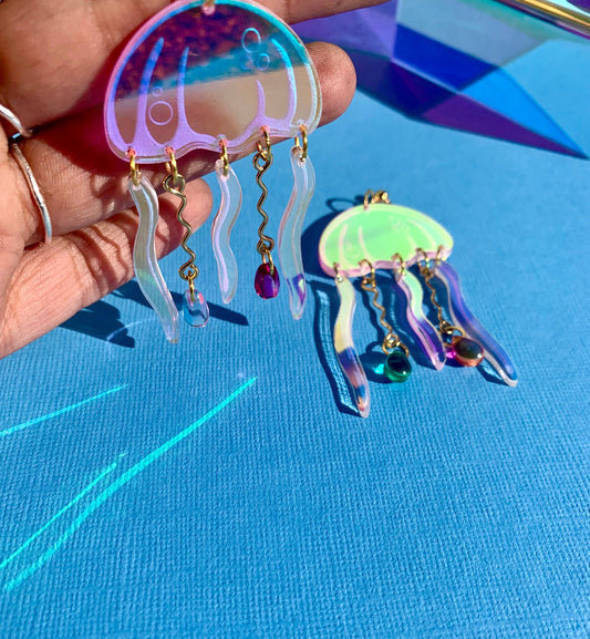 Jellyfish Acrylic Statement Earrings
