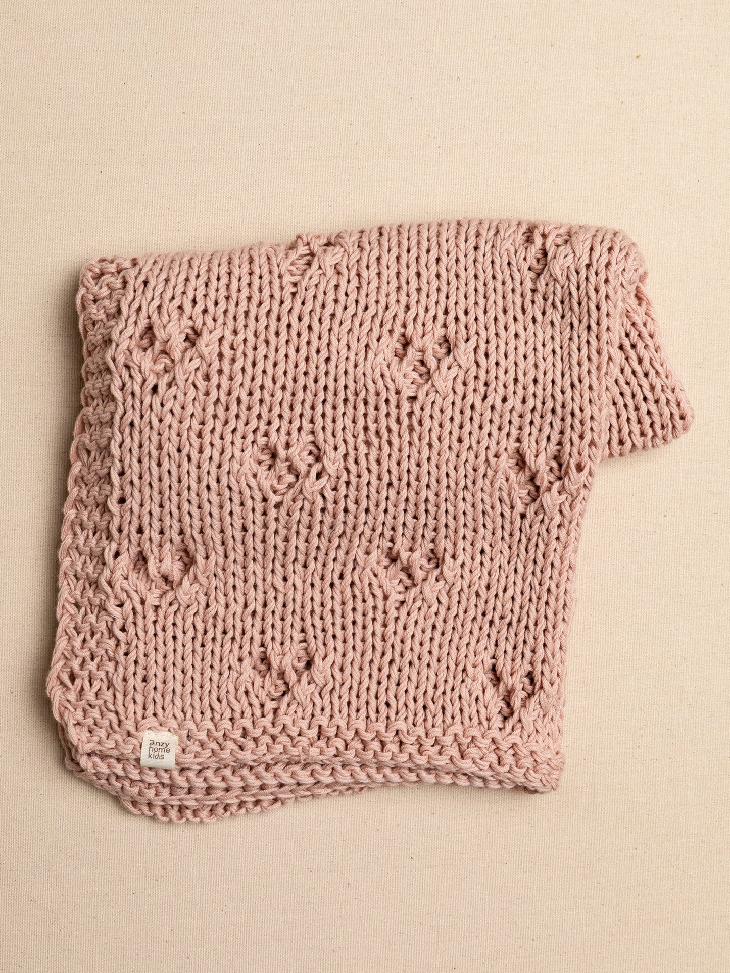 Baby Blanket Hand-Knitted Pointelle