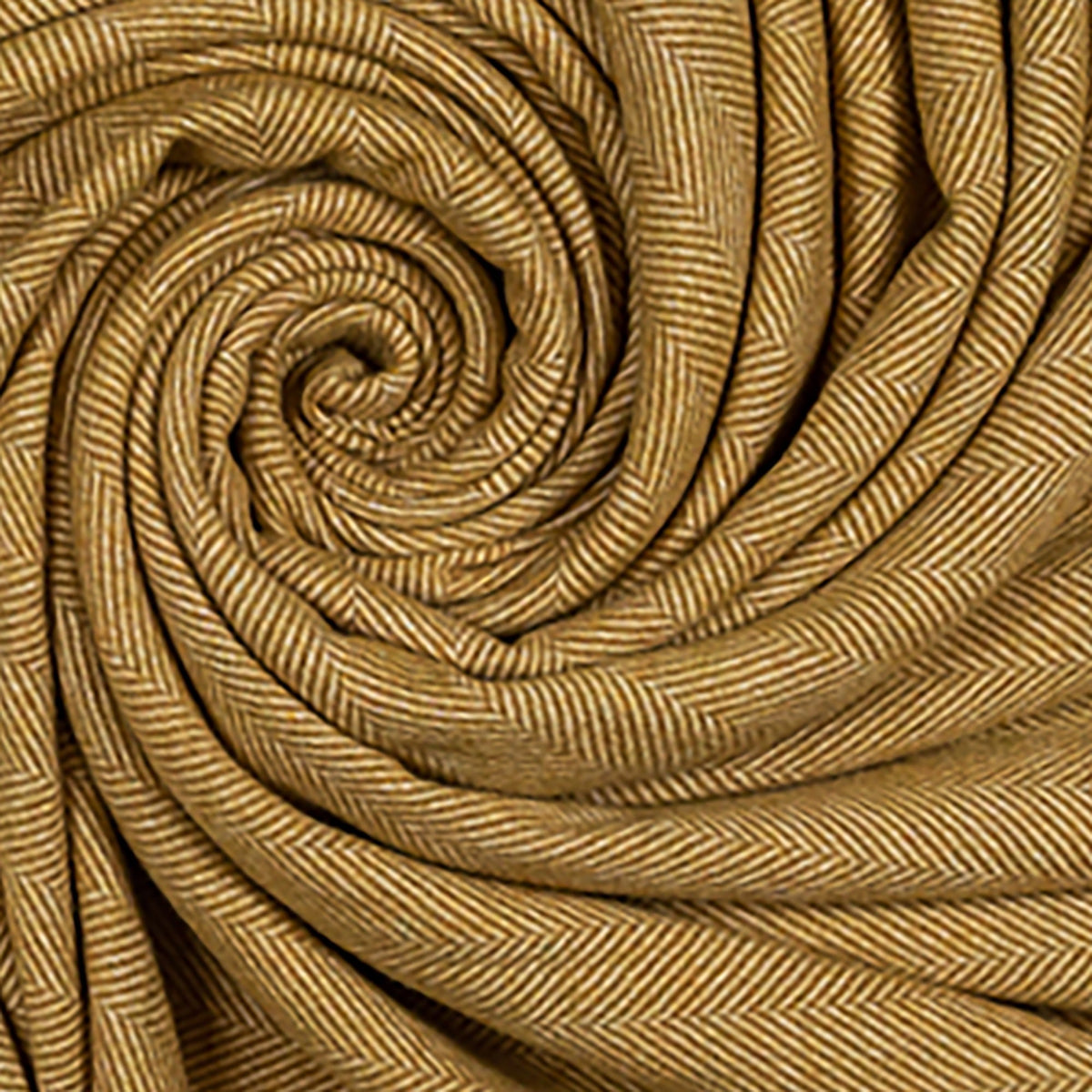 Southampton Home Merino Wool Herringbone Throw - Gold