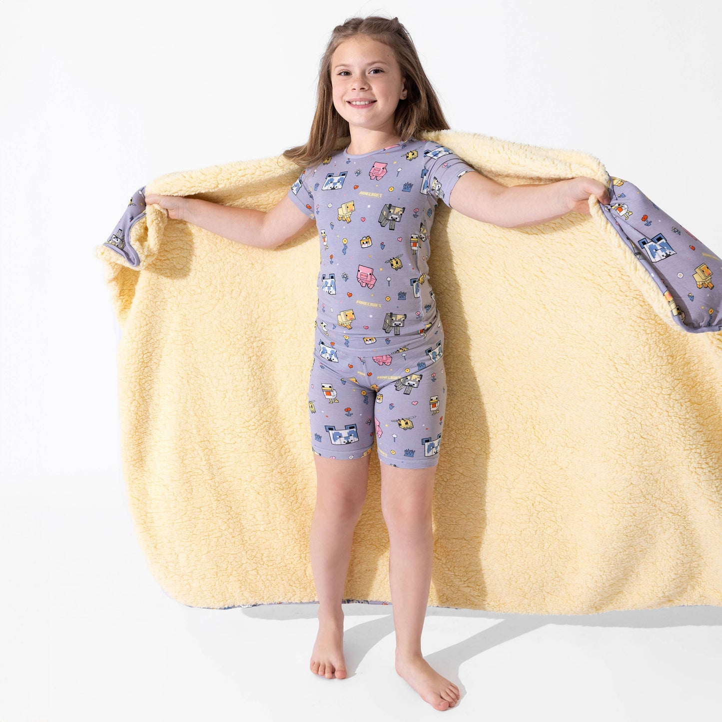 Minecraft Pixel Pals Bamboo Kids Pajama Short Set