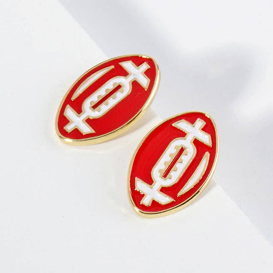 Gold Dipped GAMEDAY Football Stud Earrings