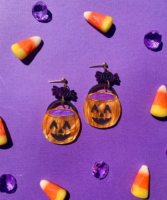 Trick or Treat Acrylic Halloween Earrings