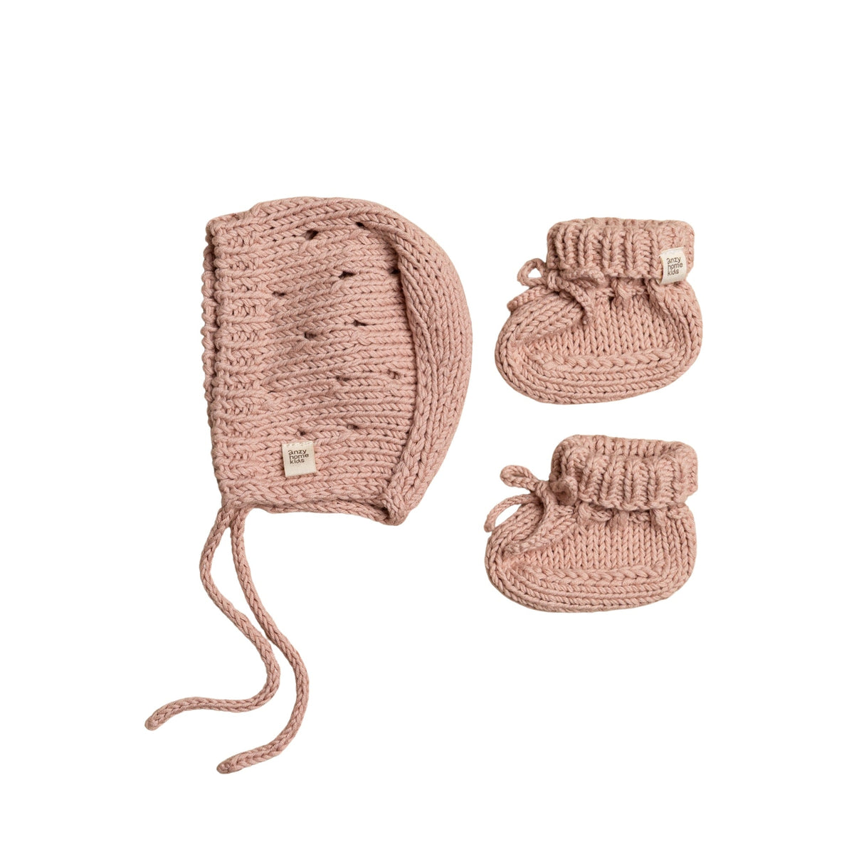 Bonnet & Booties Set Pointelle