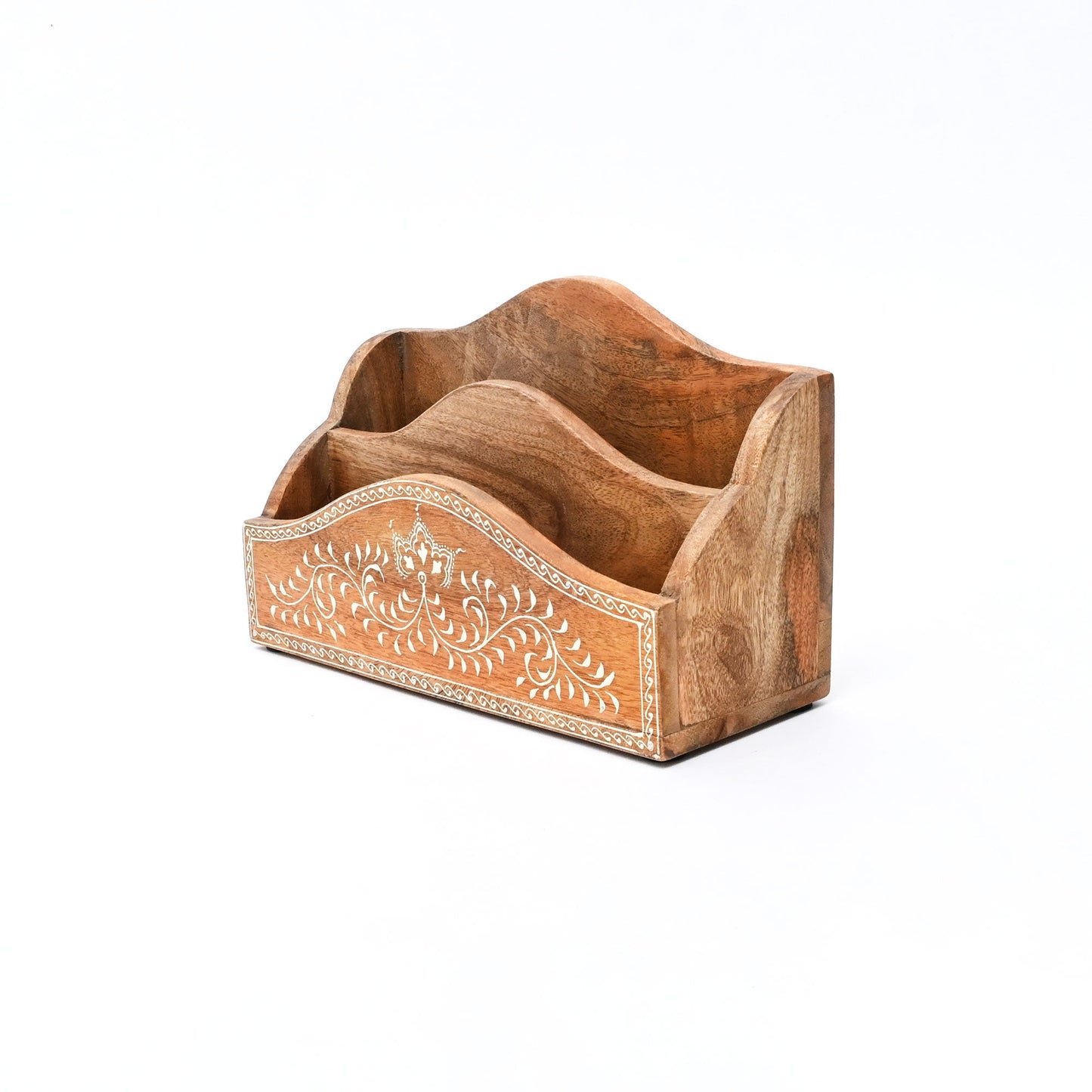 Desk Organiser | Handmade | Mango Wood | Natural