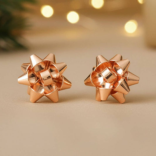 Christmas Gift Bow Stud Earrings