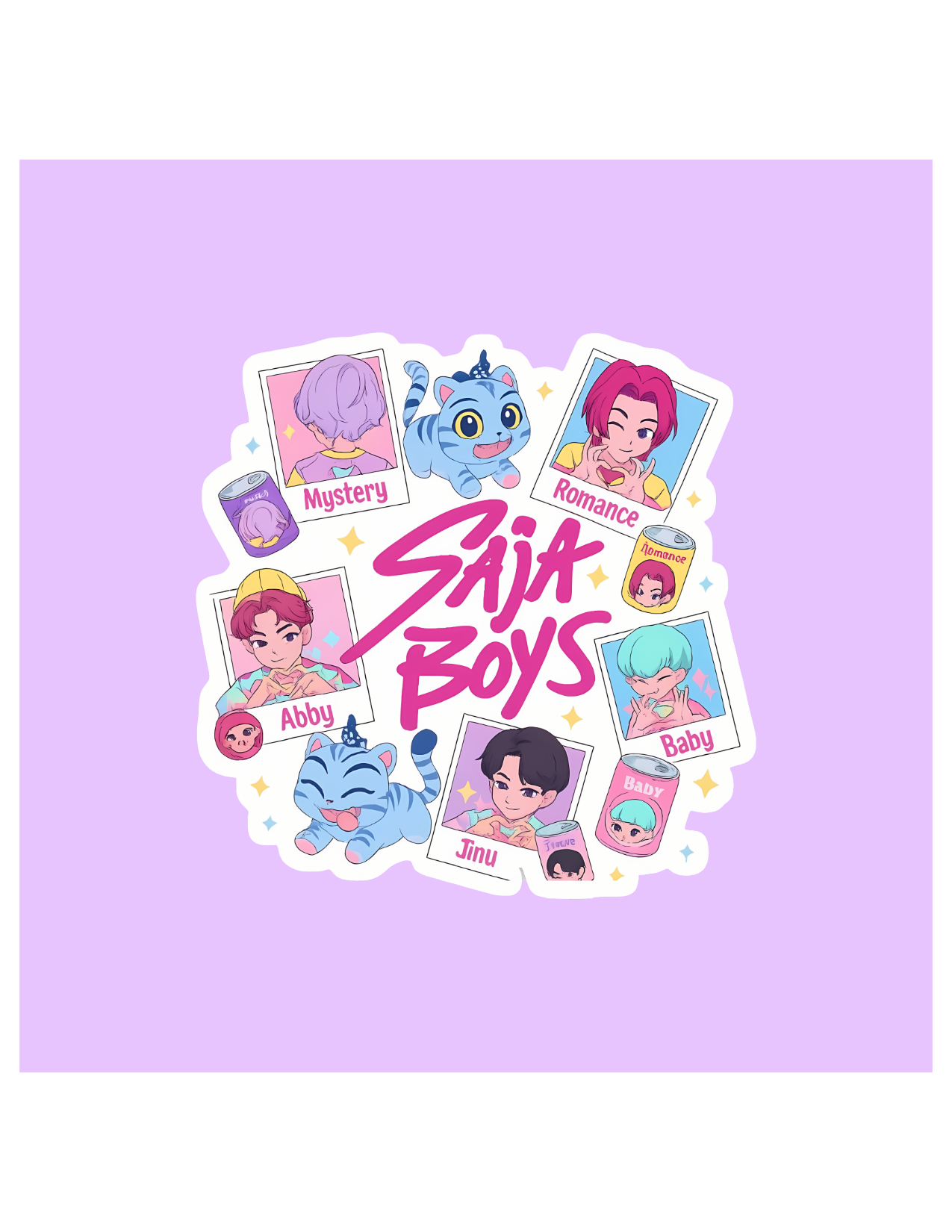 Saja Boys Polaroid KPop inspired Sticker