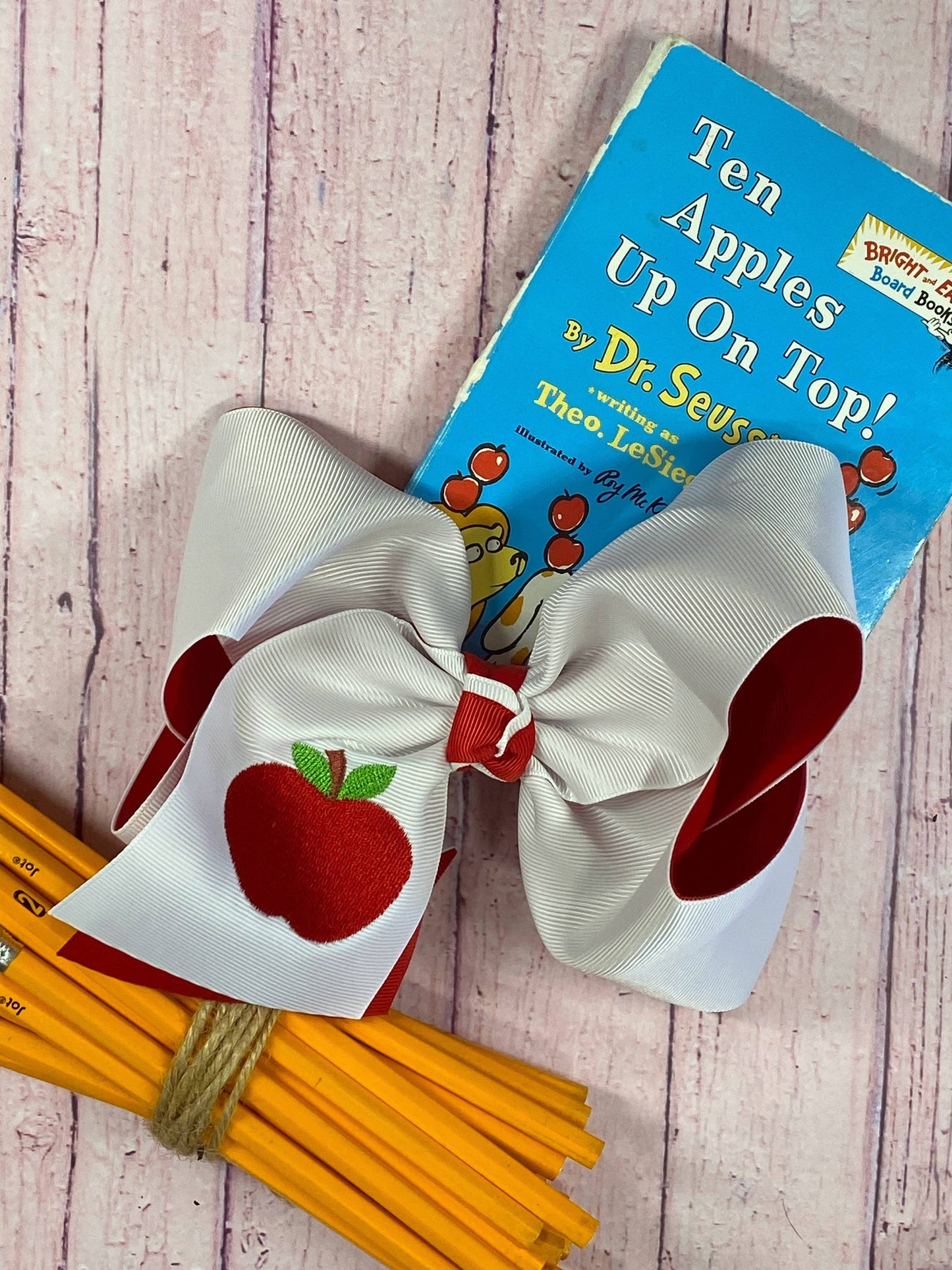Texas Size Double Layer Apple Hair Bow