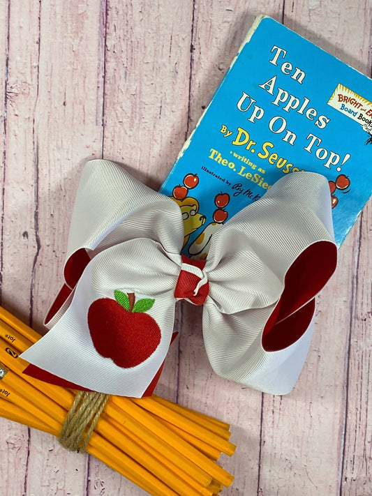 Texas Size Double Layer Apple Hair Bow